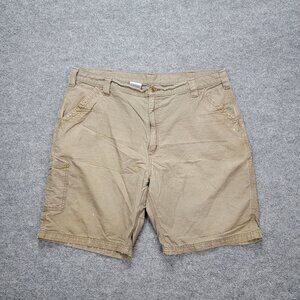 Carhartt Carpenter Shorts Mens 42 Brown Flat Front Outdoors‎ Work Wear 8147 LBR
